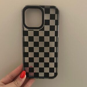 Checkered Black and Clear Phone Case